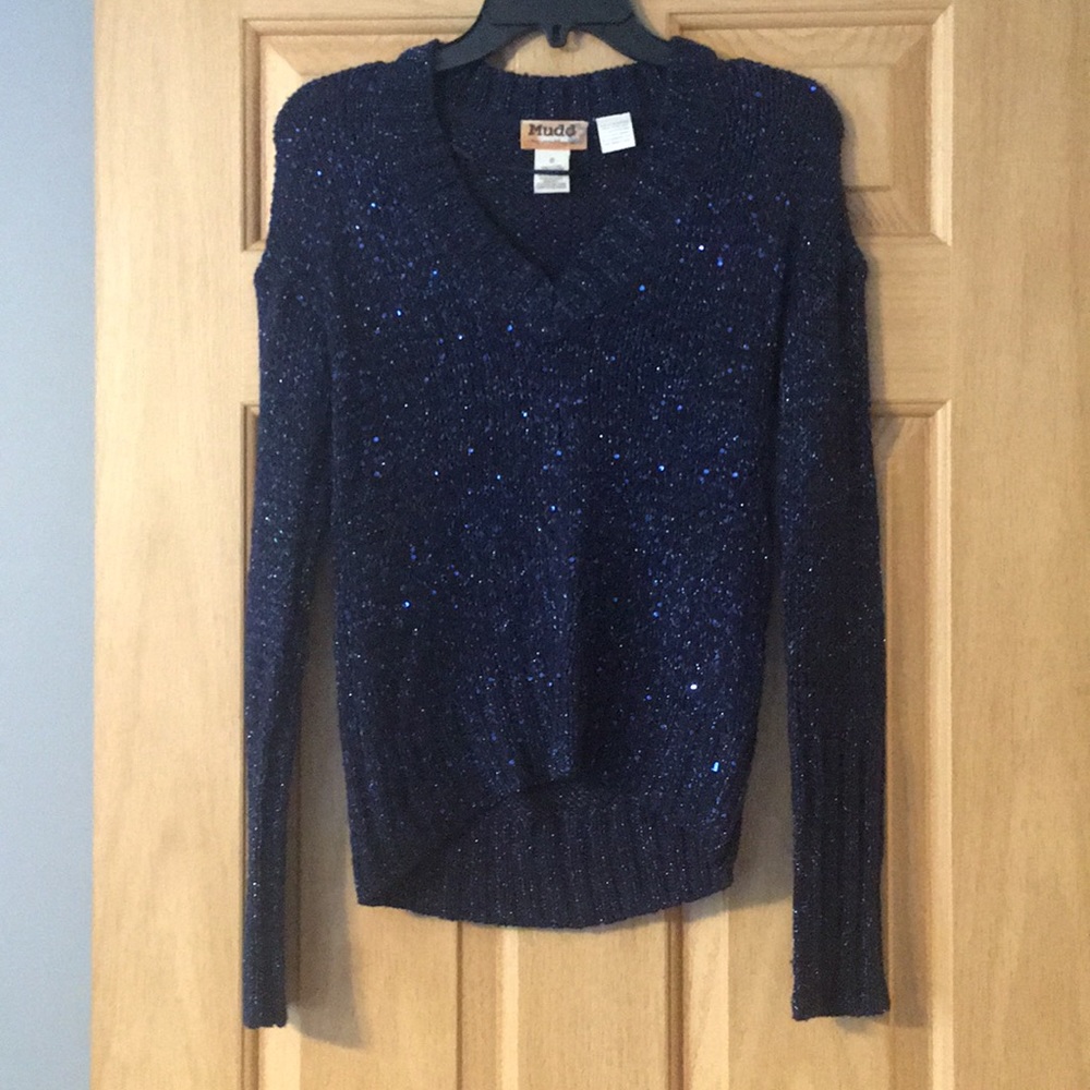 Navy sweater with sequins